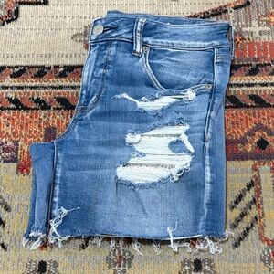 American Eagle Outfitters Distressed Blue Denim Cutoff Shorts